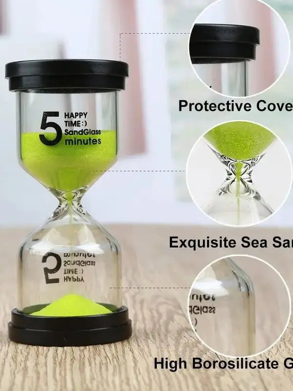 Sand Timer Hourglass Set - 1, 3, 5, 30 Min for Kids & Home Decor