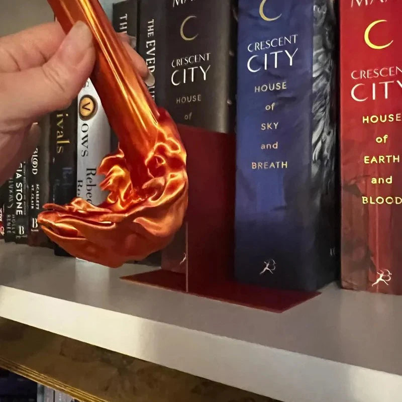 Dragon Flame Bookend Decor - Creative Fire Dragon Bookshelf Ornament Gift