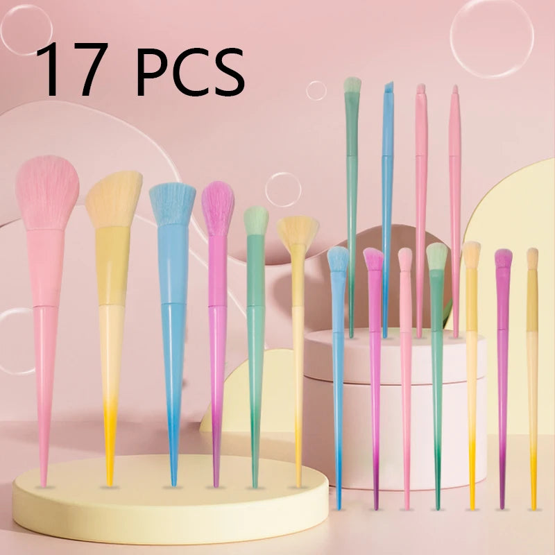 17-Piece Makeup Brush Set with Foundation Blenders and Eye Brushes
