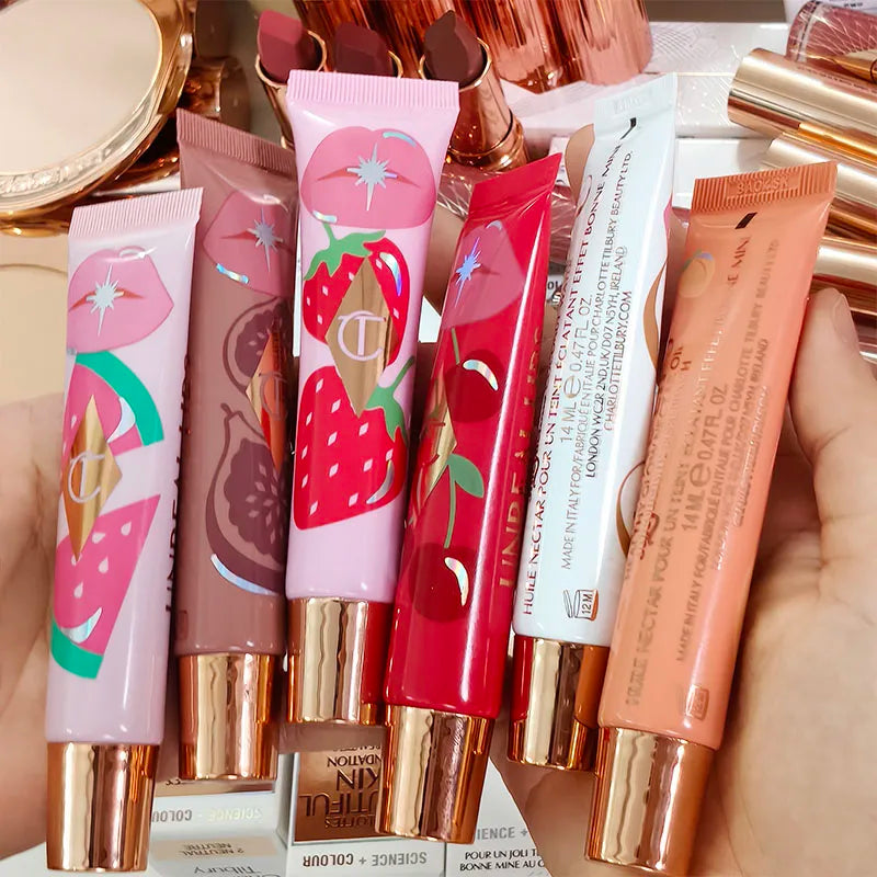 Colorful Water Powder Blusher & Lip Gloss Set - Lipstick & Eyeliner Combo