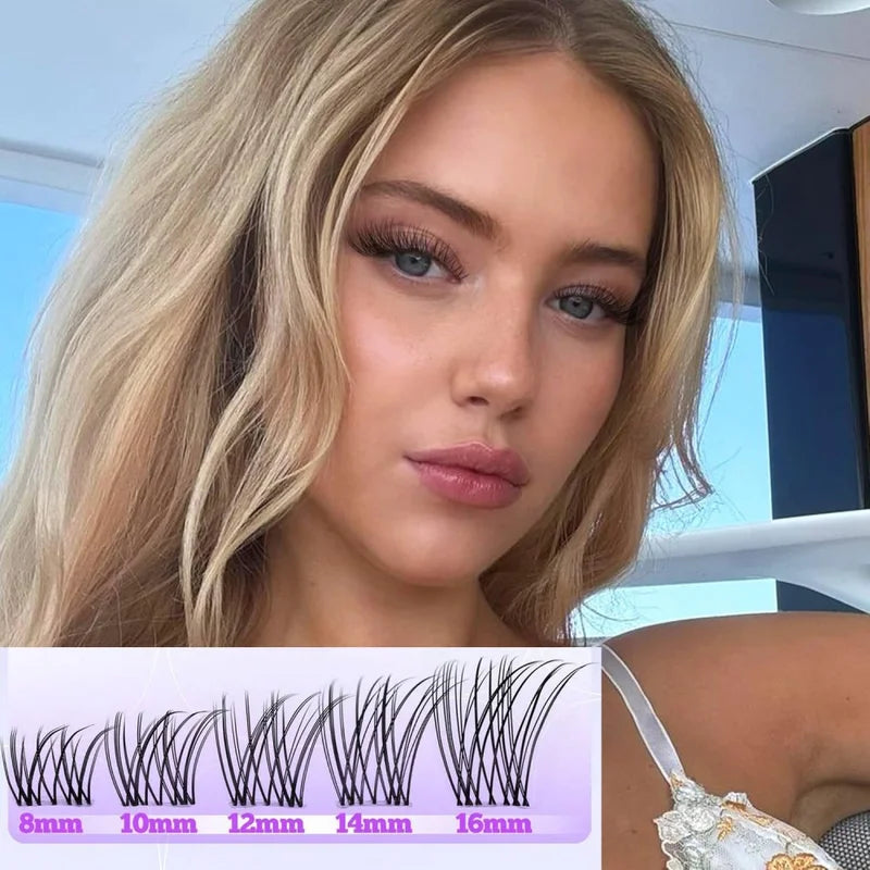 Natural Style Short Clus­ter­ed False Eyelashes with C-Shaped Curls 8-16mm