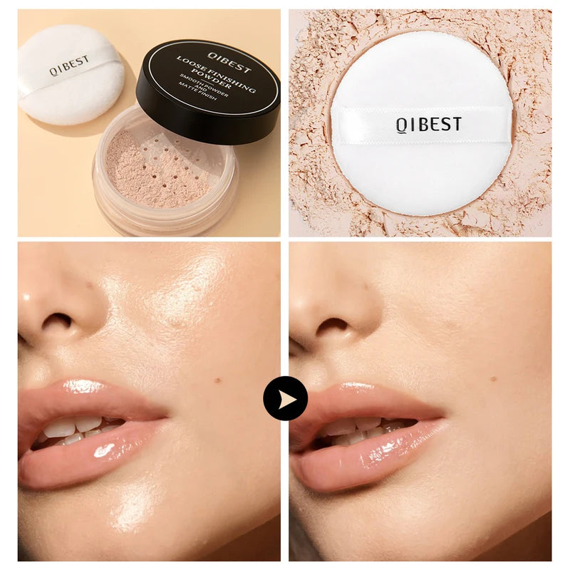 Matte Loose Setting Powder Waterproof Oil Control Face Powder - Full Coverage, Translucent
