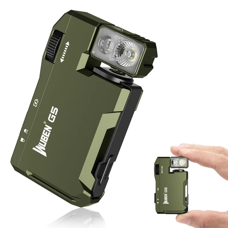 Rechargeable Magnetic LED Flashlight with RGB Dual Light Keychain for Camping Car Home