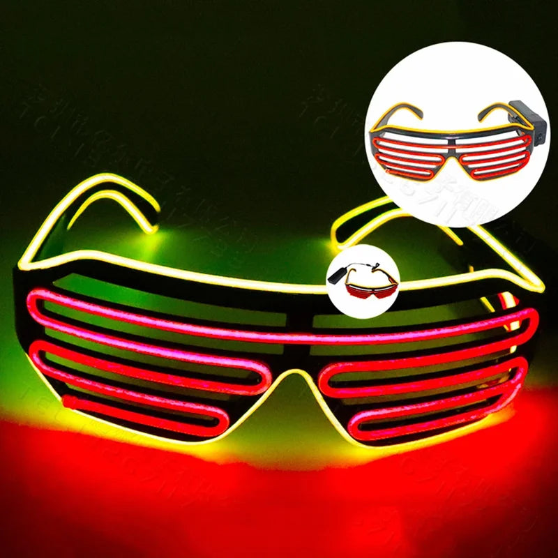 Wireless LED Glow-in-the-Dark Glasses for Parties Halloween Christmas Carnival
