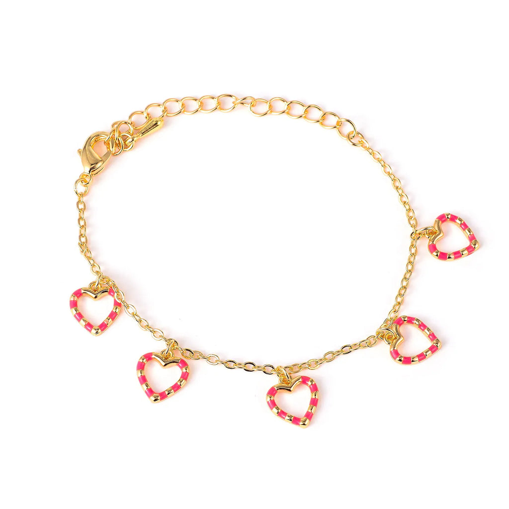 Kids Heart Charms Bracelet for Girls Toddler Baby Gift Chic Lovely Accessory