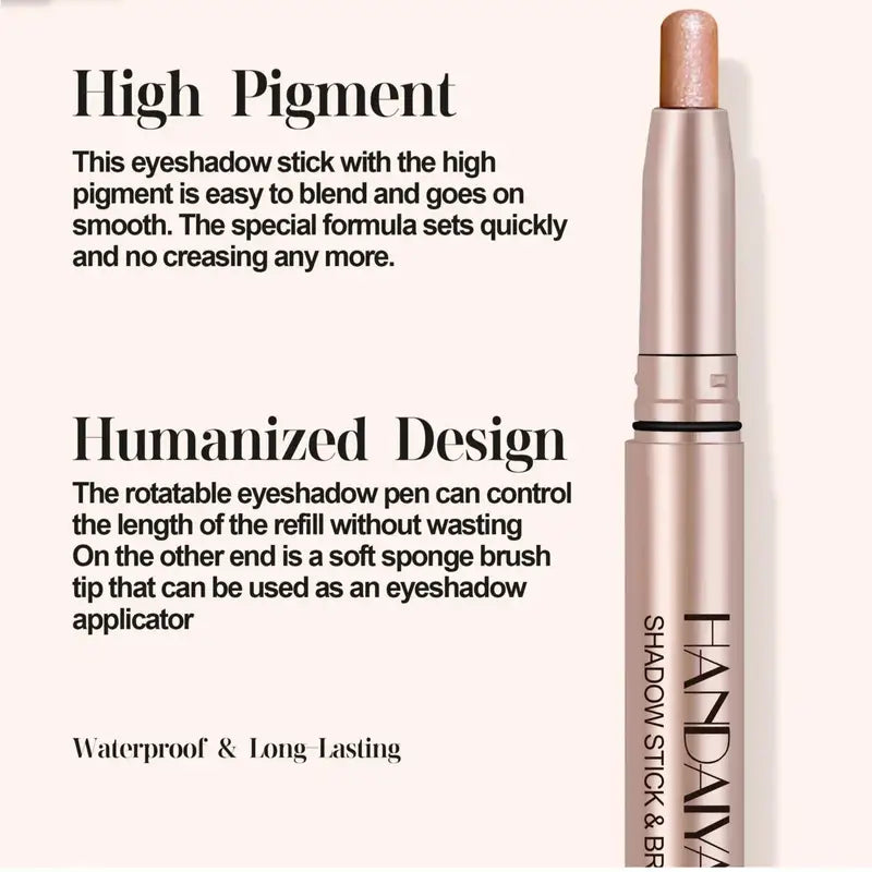Waterproof Metallic Eyeshadow Stick Set - Long Lasting Cream & Highlight Pen