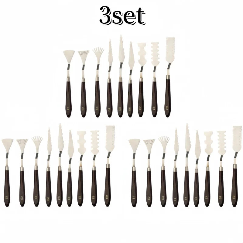 Oil Painting Palette Knife Set for Acrylic Gouache Art – 9 Piece Art Tools