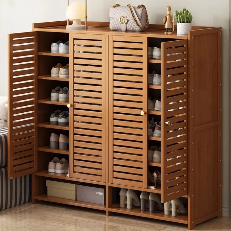 Wall Mounted Shoe Rack Multi-Layer Storage Dust-Proof Shoe Cabinet for Home Entryway