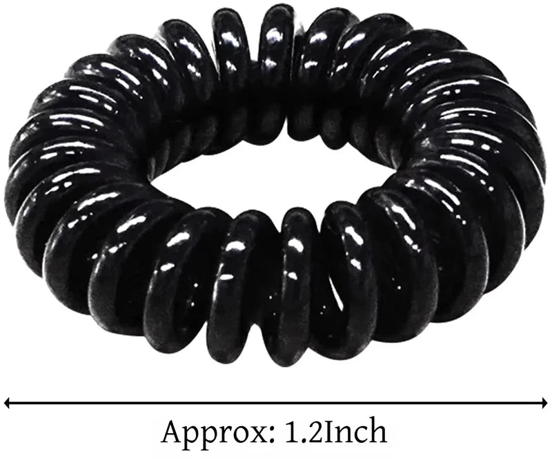 Large Spiral Hair Ties 30mm Coil Hair Bands Waterproof Strong Hold Set