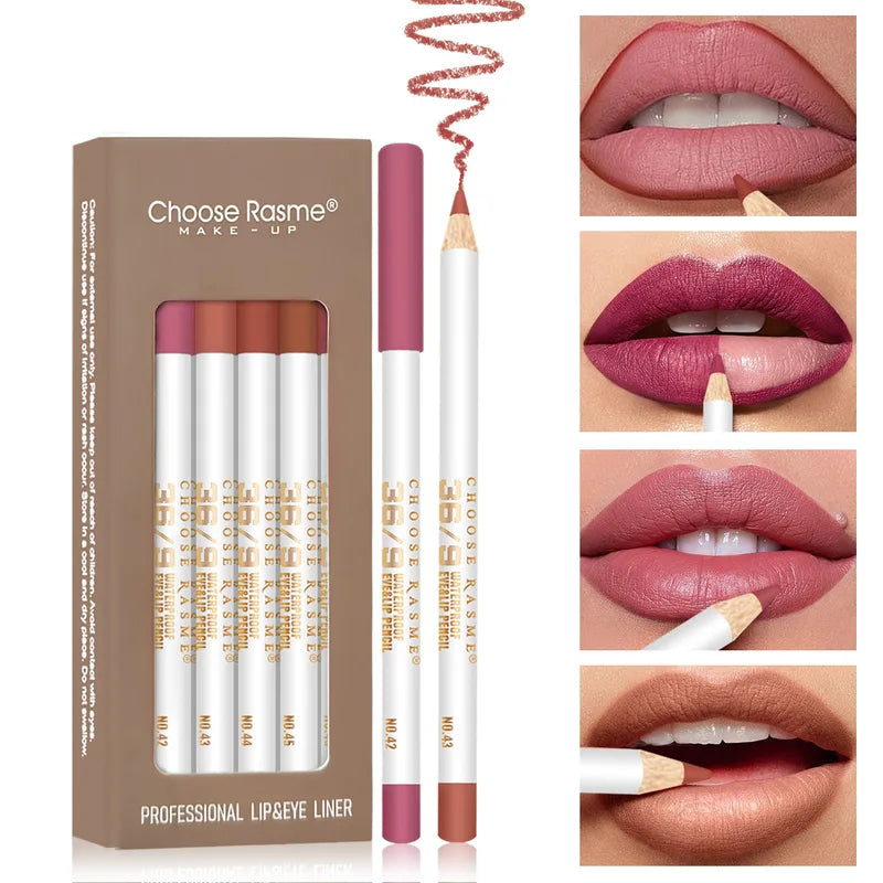 12 Colors Waterproof Matte Lip Liner Set Long Lasting Non-Transfer Lip Contour Pencil