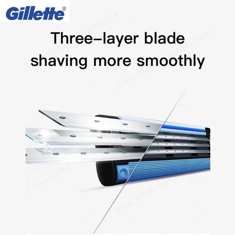 Men's Razor Blade Refills for Shaving - 3-Layer Lubrication, Fast Cutting