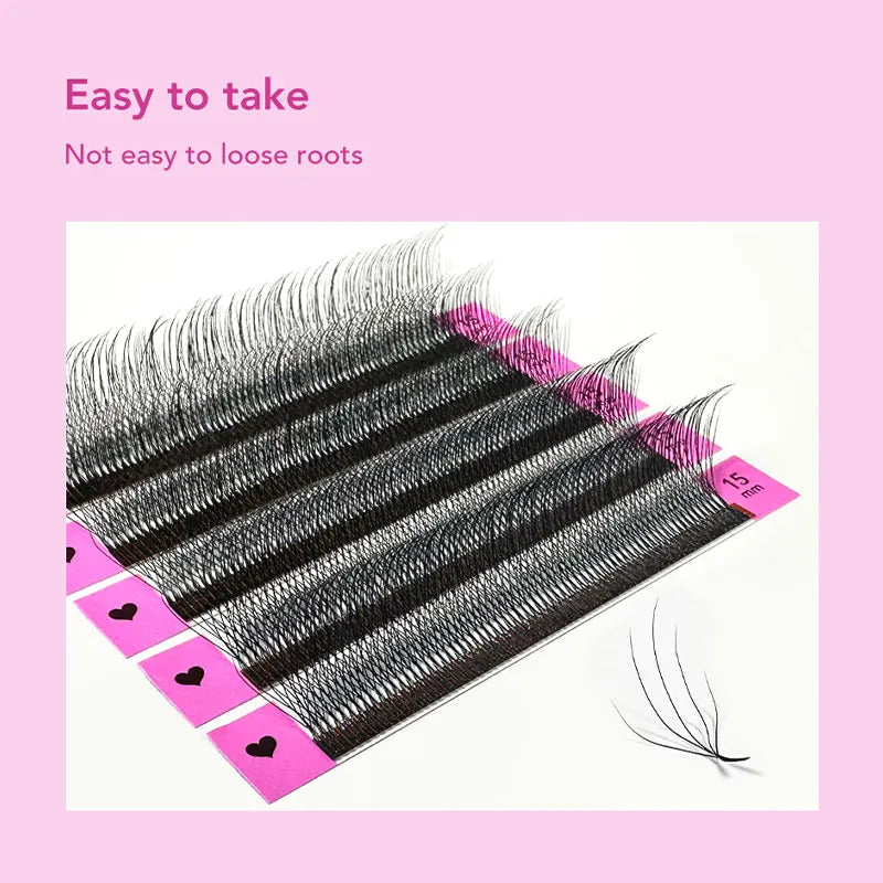 5D W Shape False Eyelash Extensions Natural Soft Fan Lashes - Multiple Lengths & Curl Types