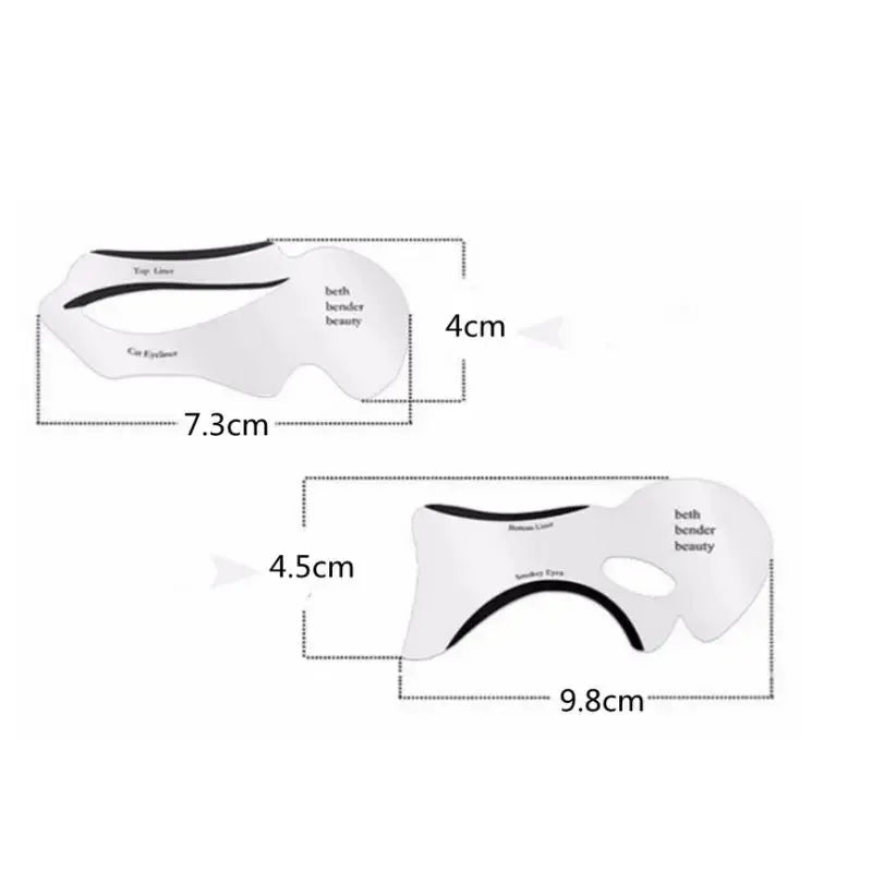 Reusable Eye Makeup Stencil Set for Winged Eyeliner and Eyeshadow - 10 Pieces