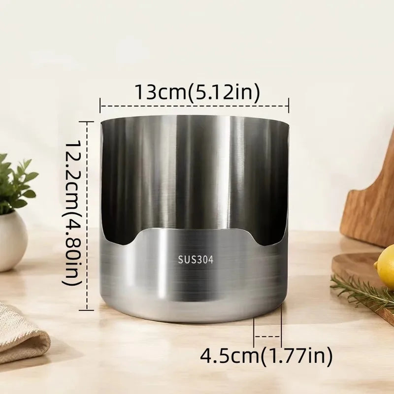 Stainless Steel Pot Lid Storage Rack Heat-Resistant Spatula Holder Kitchen Organizer