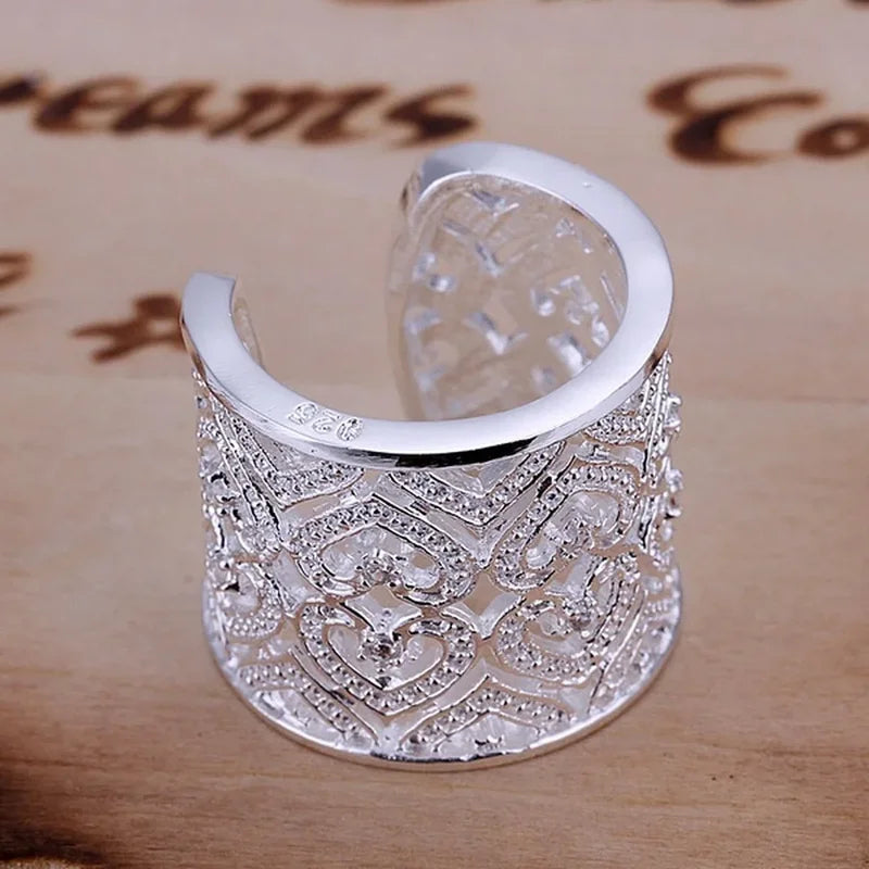 925 Sterling Silver Wedding Ring for Women - Crystal Noble Charm Jewelry