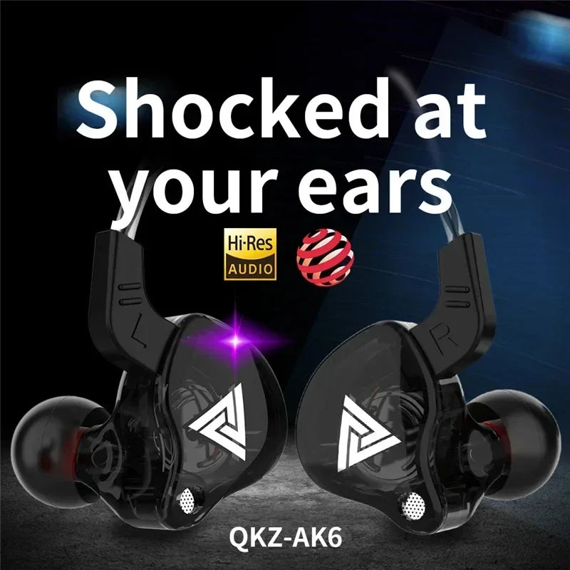 In-Ear Wired Headphones with Microphone, 6 Dynamic Drivers, HiFi Stereo Sound