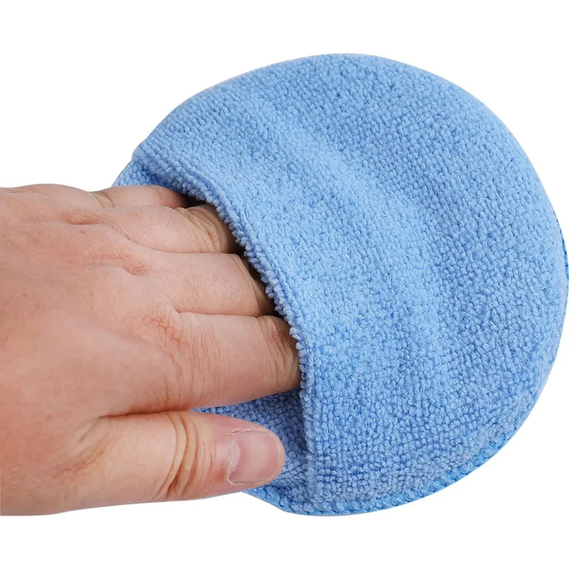Microfiber Wax Applicator Sponges - 5 Inch Car Polishing Pads, Lint-Free, Ultra-Soft - 10 Pack