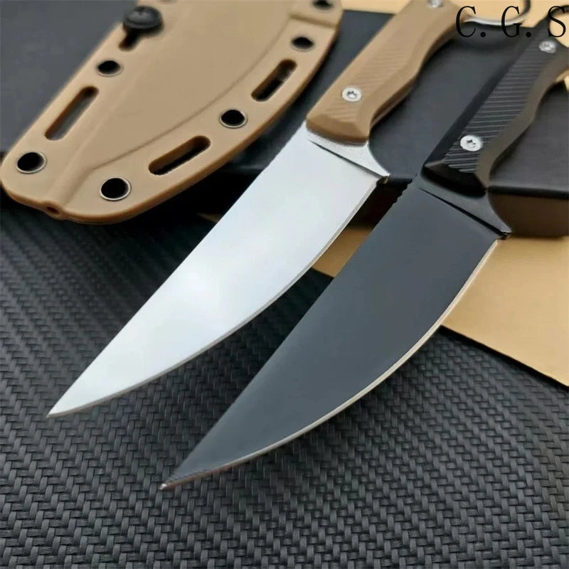 Fixed Blade Outdoor Knife with Nylon Fiber Handle and Kydex Sheath - Hunting Survival Tool