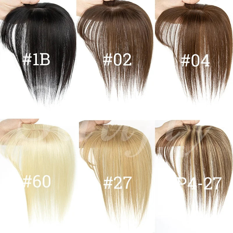 Human Hair Toppers for Women - Clip-In Volumizer & Thinning Hair Cover, 8-14 Inch Options