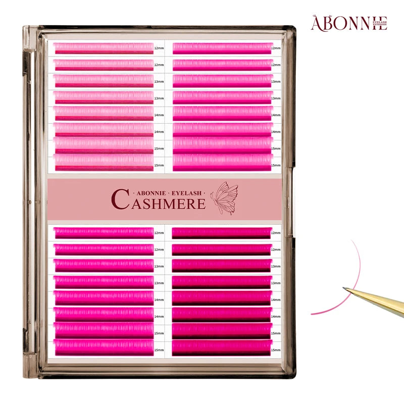 Pink Cashmere Eyelash Extensions 32 Rows - Classic & Volume False Lashes