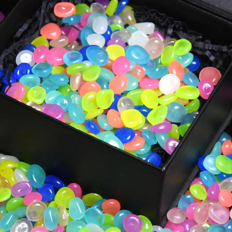 Luminous Garden Pebbles - Glow in the Dark Rock Set for Aquarium, Pathway & Decoration