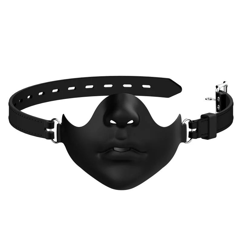 Black Silicone Half Face Mask with Adjustable Strap for Cosplay & Halloween