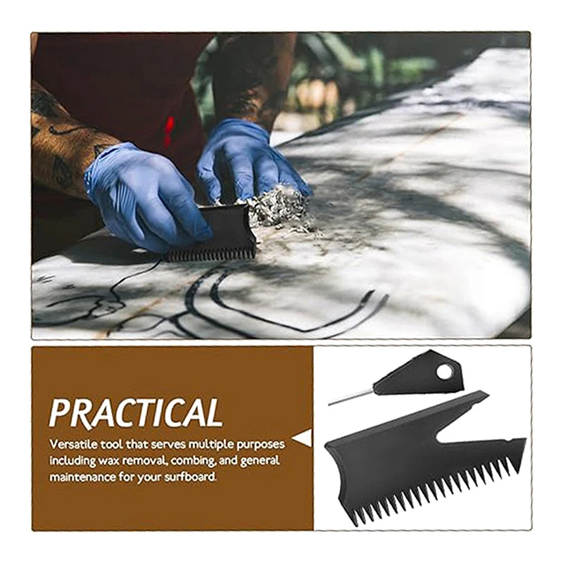 Surfboard Wax Comb with Fin Key - Water Sports Cleaning Tool