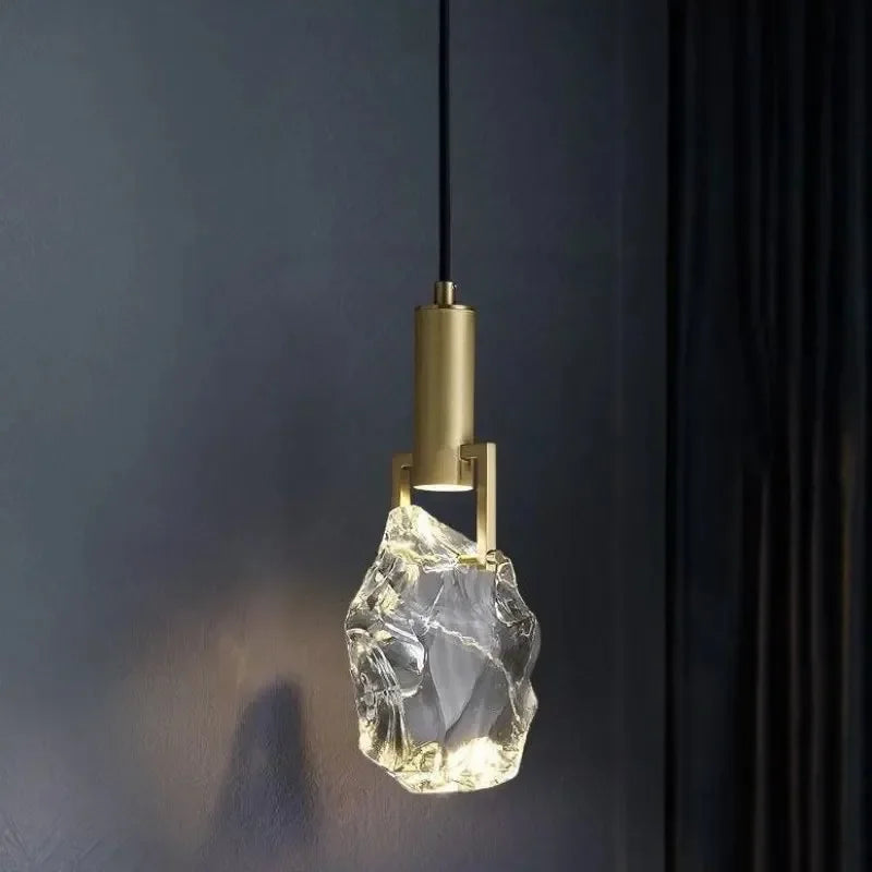 Modern Crystal Pendant Lamp Nordic LED Hanging Light for Bedroom Dining Room