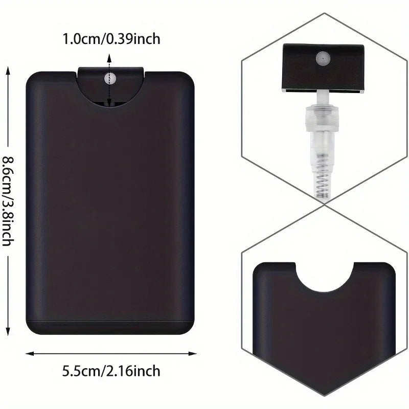 5PCS Card-Shaped Fine Mist Spray Bottles - Portable Travel Perfume Atomizers