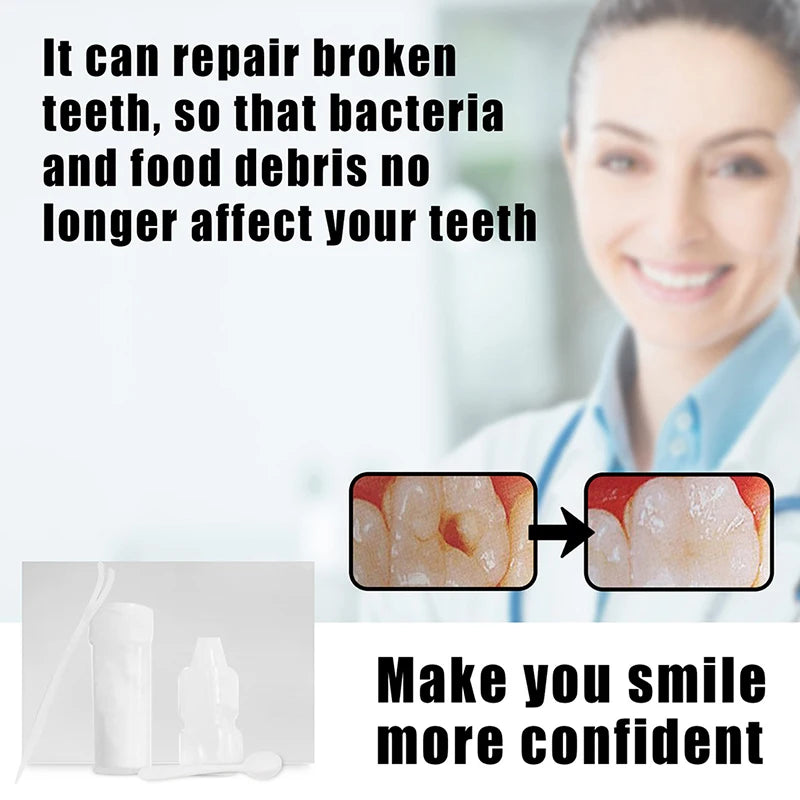 Denture Repair Kit with Tooth Glue for Fake Teeth Gaps & Cosplay Costumes