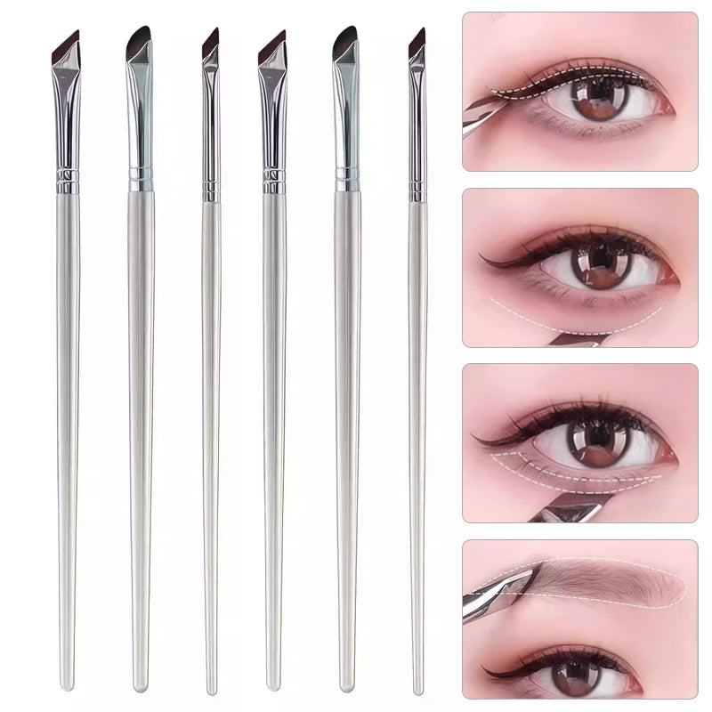 Diagonal Eyeliner & Eyebrow Brush Set - Ultra-Thin Detail Makeup Tools