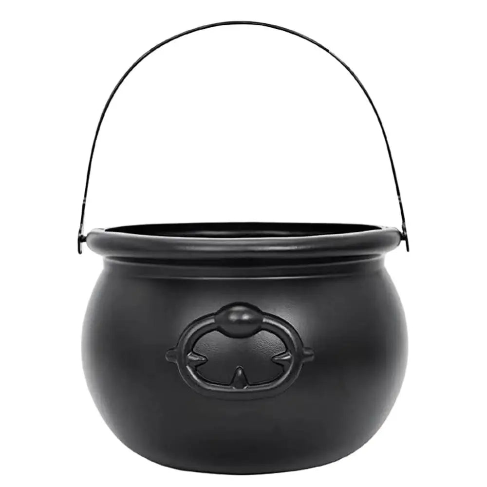 Halloween Witch Candy Pot - Spooky Black Cauldron for Candies & Decorations