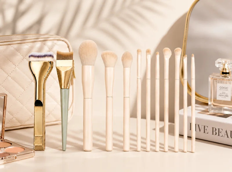 12-Piece Makeup Brush Set with Foundation, Powder & Eyeshadow Brushes