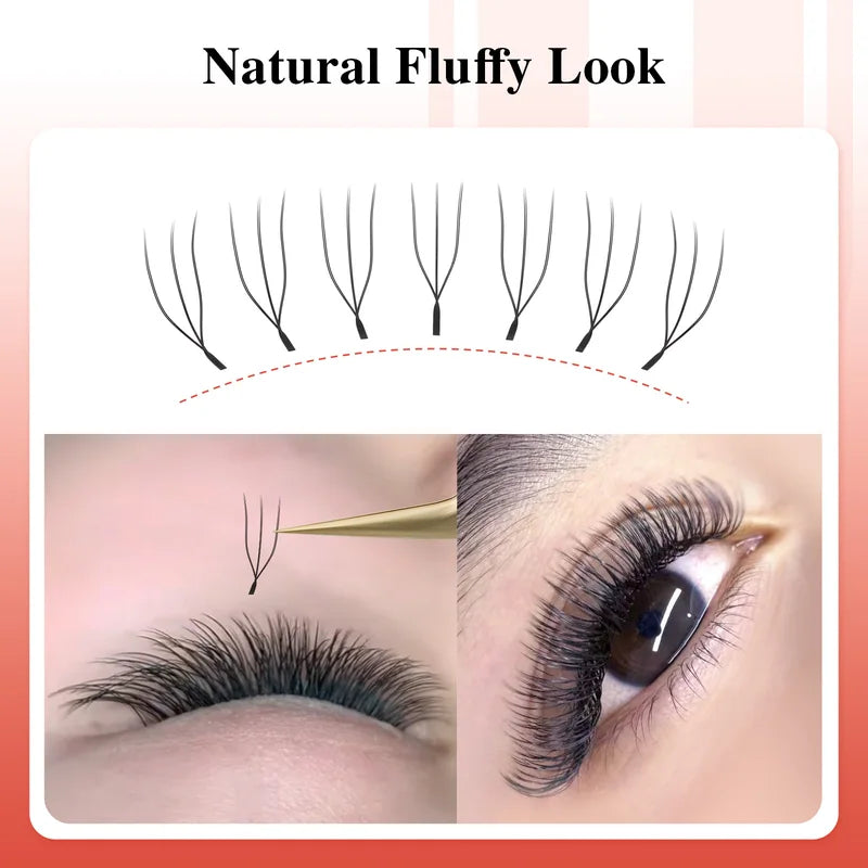 False Eyelash Extensions U Shape 2D 3D Cross Volume Mesh Mesh Net for Makeup