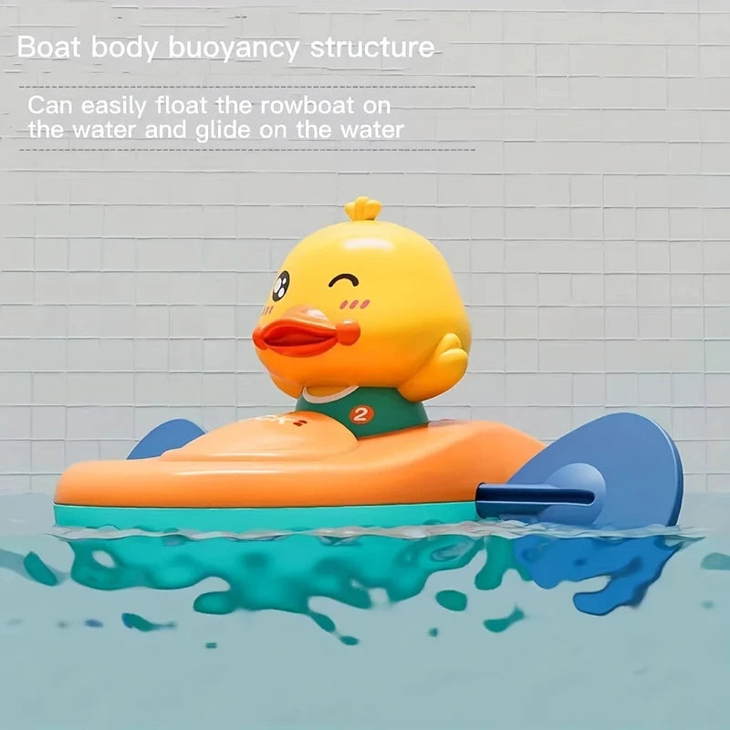 Kids Kayak Toy Yellow Duck Pool & Bath Floating Toy Set