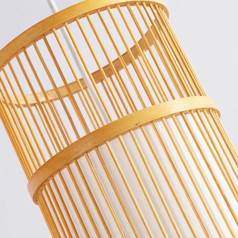 Handmade Bamboo Pendant Light - Chinese Style Hanging Lamp for Dining & Living Rooms