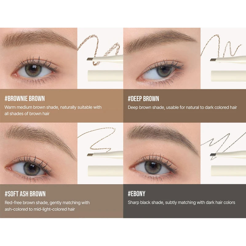 Precise Brow Pencil Set with 4 Shades - Natural, Long-Lasting, Smooth Application