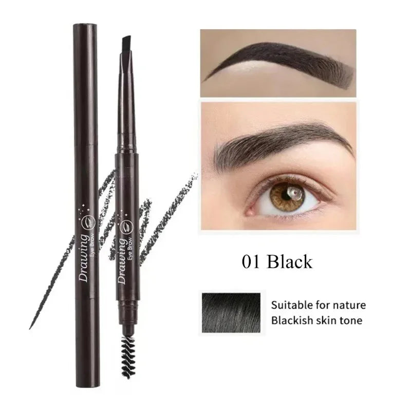 Waterproof Double-Ended Eyebrow Pencil - Long Lasting, Precise, 5 Colors for Women Makeup