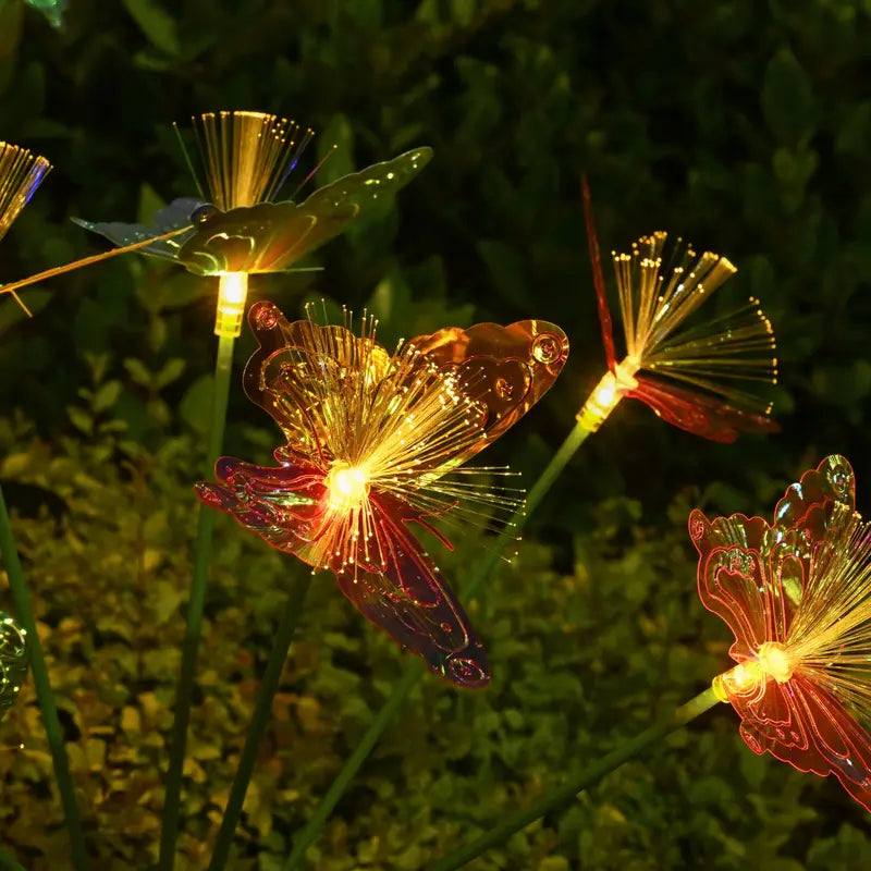 Solar Butterfly Garden Lights Outdoor Waterproof Stake Lights for Yard Pathway Patio - 6 LED