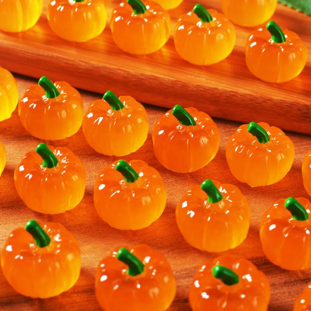 Mini Resin Pumpkin Ornaments for Halloween Fairy Gardens & Micro Landscapes - 10-100Pcs