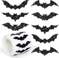 Halloween Bat Stickers Set - Waterproof Glitter Self-Adhesive Decor Roll, 500pcs