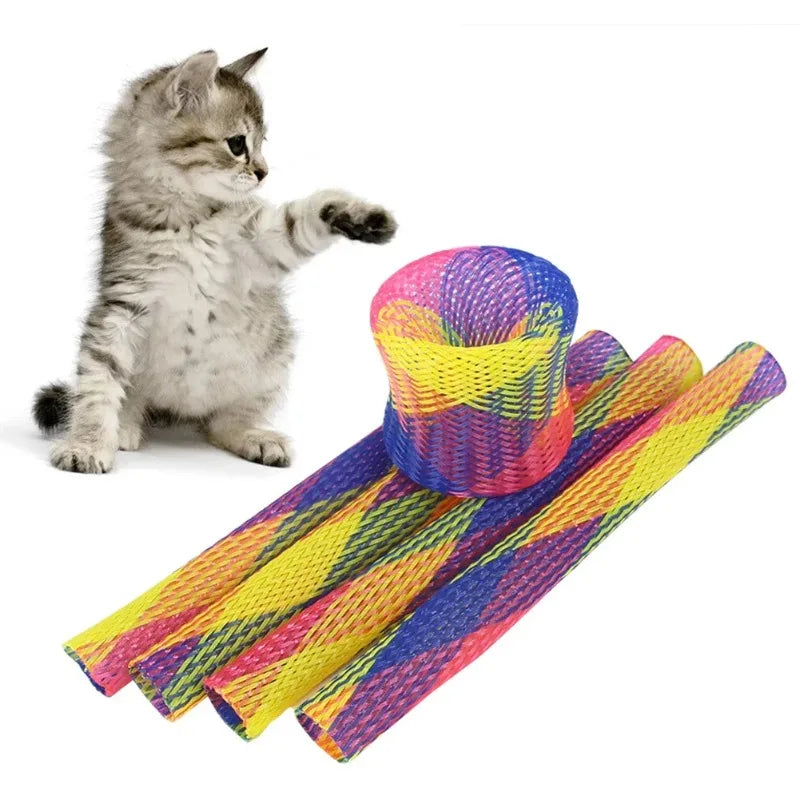 Colorful Cat Spring Toy Stick - Bouncing, Interactive Pet Toy Set of 10 or 30