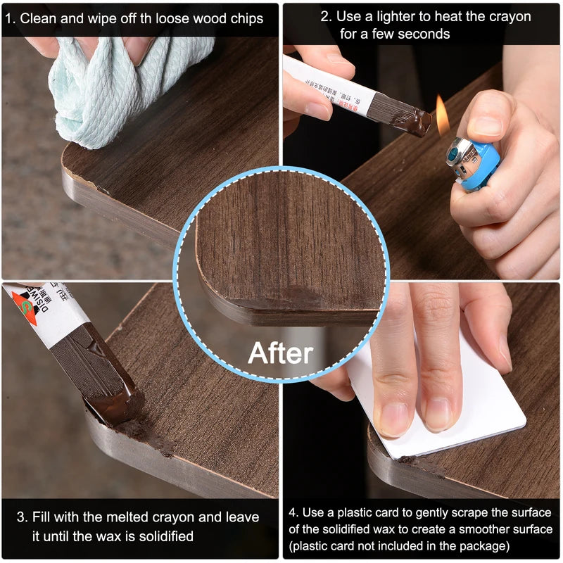 20Pcs Wood Filler Stick Kit for Furniture Repair and Scratch Cover - Multiple Colors