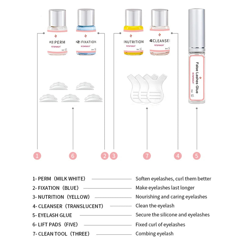 Lash Lift Kit Semi-Permanent Eyelash & Brow Curling Perm Solution - Lasts 6-8 Weeks