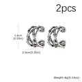 Vintage Punk Viking Clip Earrings for Men Boys - Hypoallergenic Stainless Steel No Piercing Ear Cuffs - Gift for Dad & Him