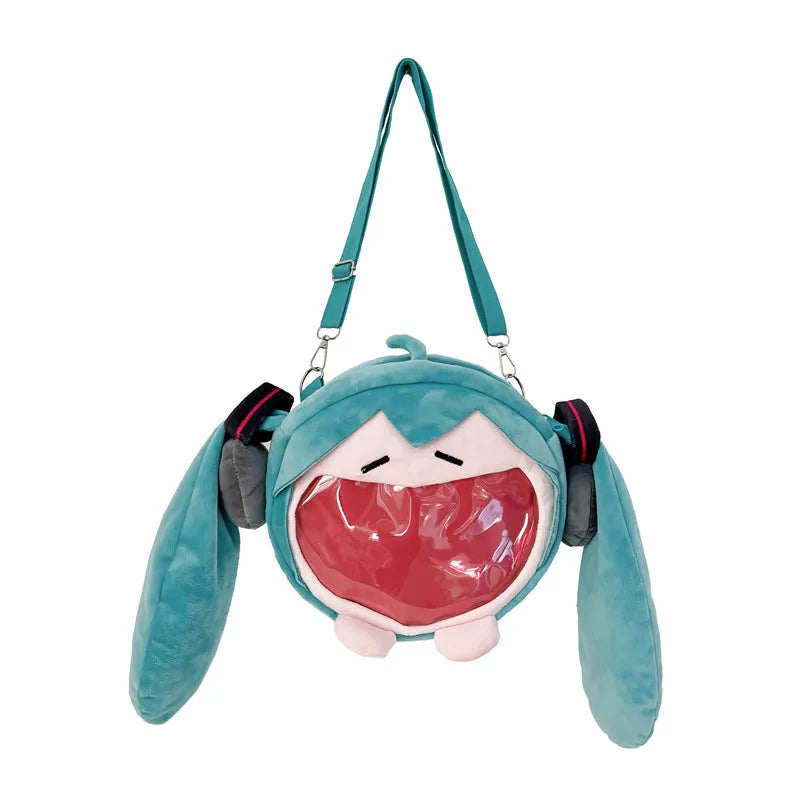 Cartoon Hatsune Miku Shoulder Bag - Large Capacity Anime Backpack for Women