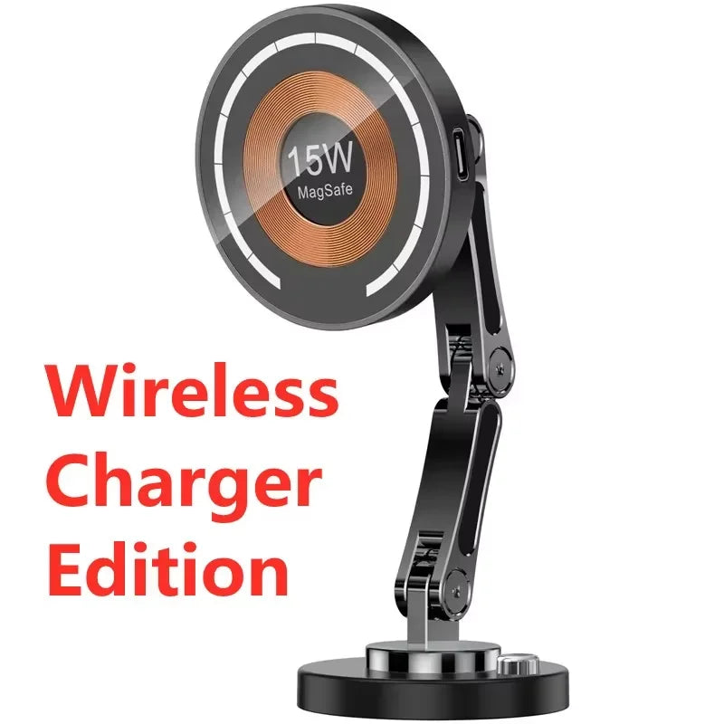 Magnetic Car Wireless Charger Stand for iPhone 12-15 - Fast Charging & Mount