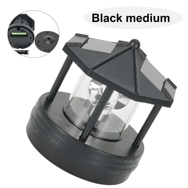 Solar Lighthouse Garden Light Outdoor Waterproof 360° Rotating Lawn Decor