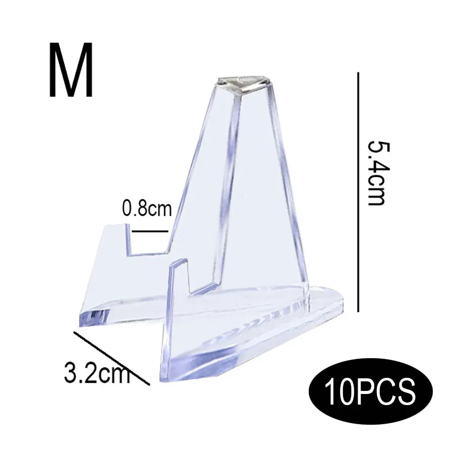 Acrylic Display Holder Triangle Stand for Coins Photos Cards Home Decor