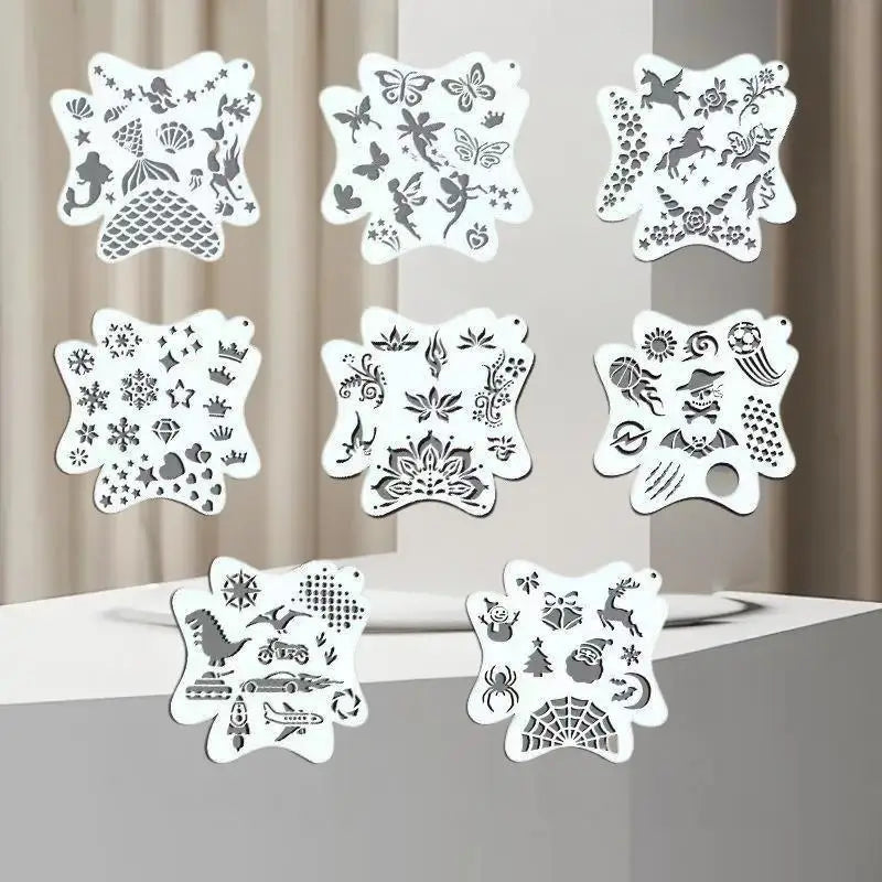 Reusable Face & Body Paint Stencils for Party Makeup - Art Templates, All Colors